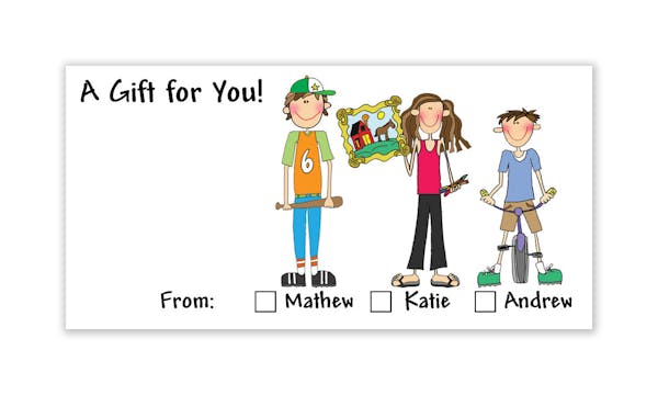 Personalized Character Horizontal Check Box Labels