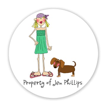 Personalized Character  Circle Sticker
