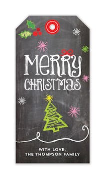 Chalkboard Collage Hanging Gift Tag with Digital Photo