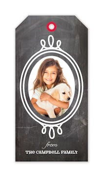 Chalkboard Frame Hanging Gift Tag with Digital Photo