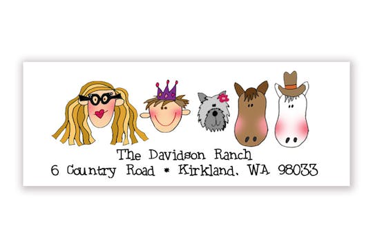 Personalized Character Family Address Label