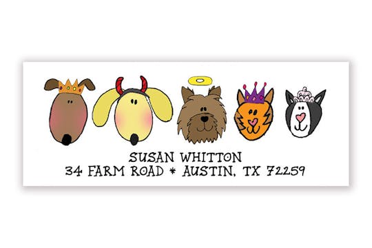 Personalized Character Family Pets Address Label