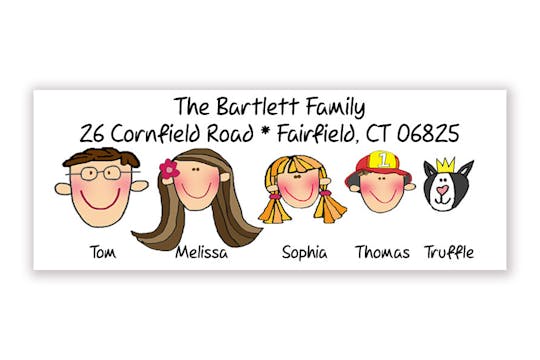 Personalized Character Family Address Label