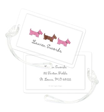 Preppy Pups In Pink ID Tag