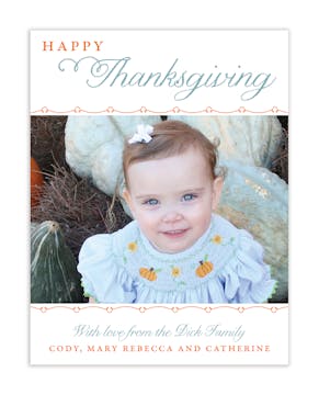 Happy Thanksgiving Small Holiday Flat Photo Card