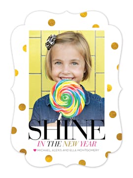 Shine In The New Year Holiday Flat Photo Card