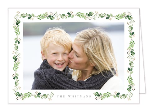 Christmas Vineyard Folded Print & Apply Holiday Photo Card