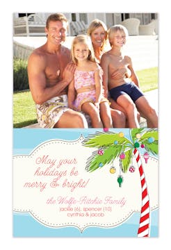 Holiday Palms Flat Photo Card