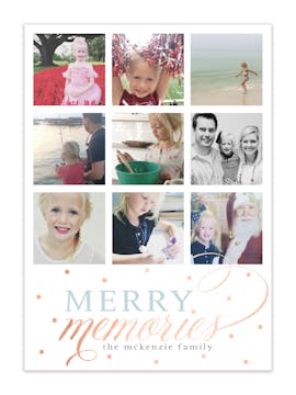 Merry Memories Foil Pressed Holiday Flat Photo Card