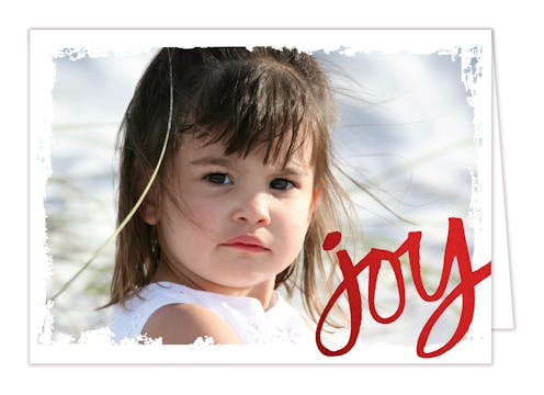 Joy Foil Pressed Holiday Folded Photo Card
