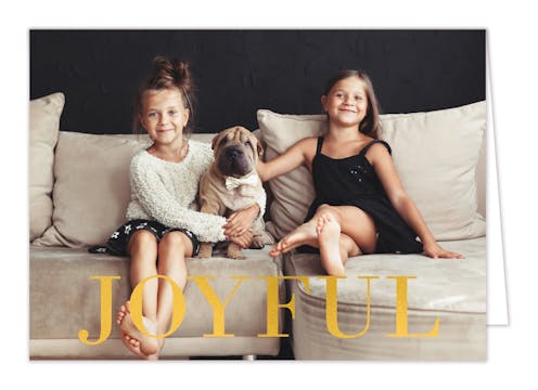 Joyful Simplicity Folded Foil Pressed Holiday Photo Card