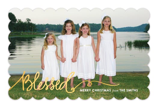 Blessed Foil Pressed Holiday Flat Photo Card