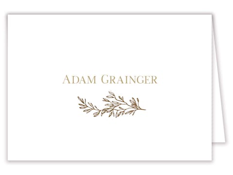 Foiled Branches Foil-Pressed Folded Placecard