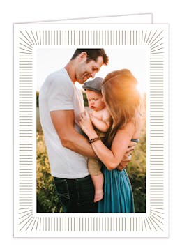 Shine Brightly Foil Pressed Folded Holiday Photo Card (Vertical)