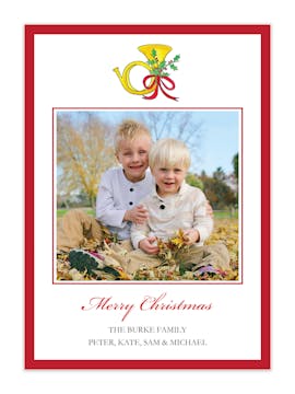 French Horn Holiday Photo Card