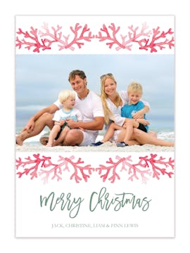 Sea Coral Holiday Photo Card