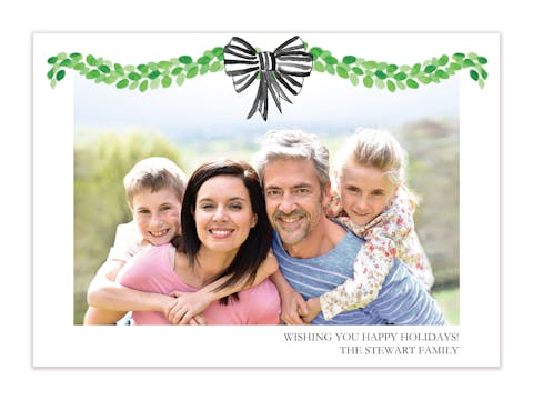 Black and White Bow Holiday Photo Card
