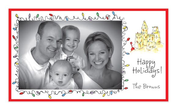 Holiday Sandcastle Print & Apply Holiday Photo Card