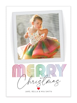 Colorful Merry Snapshot Holiday Photo Card