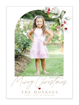 Photo Arch with Holly Holiday Photo Card 