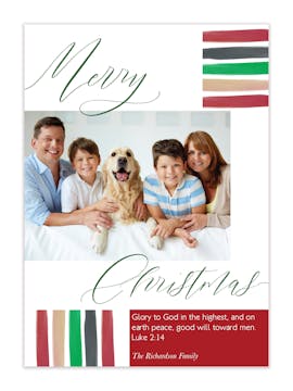 Festive Stripes Holiday Photo Card