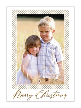 Modern Check Foil Pressed Holiday Photo Card