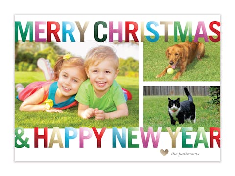Bold Merry Happy Holiday Photo Card