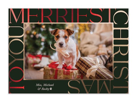 Merriest Christmas Frame Holiday Photo Card