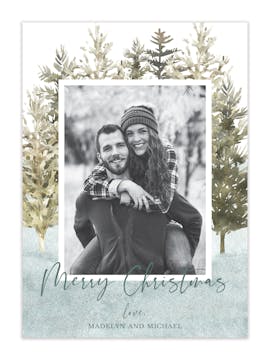 Evergreen Forest Holiday Photo Card