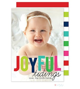 Joyful Tidings Christmas Flat Photo Card