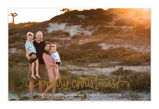 Christmas Star Foil Pressed Holiday Photo Card