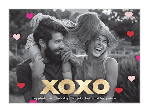 XO Hearts Valentine Photo Card 