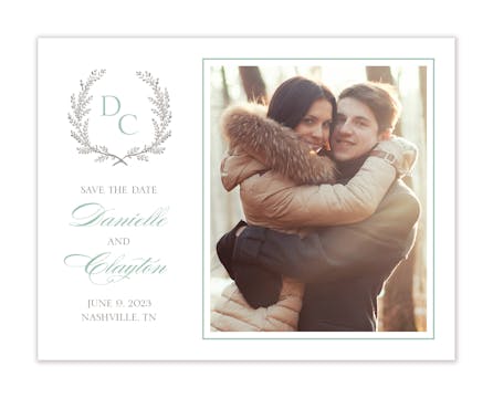 Provincial Garland Photo Save The Date Card