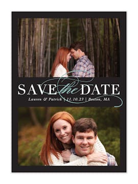 Formal Duo Black Save The Date Photo Card