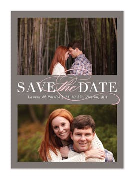 Formal Duo Dark Grey Save The Date Photo Card