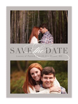 Formal Duo Grey Save The Date Photo Card