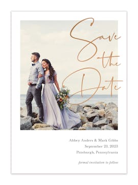 Harmony Foil Pressed Save the Date Photo Card