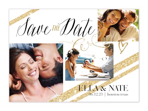 Golden Photo Save The Date Card