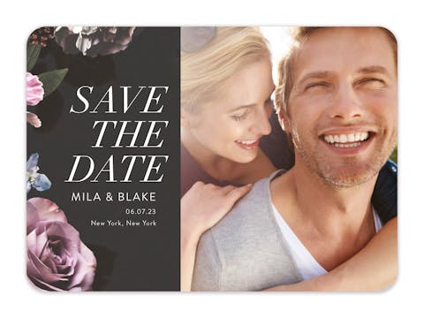 Midnight Floral Save The Date-Photo