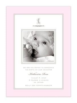 Lovely Baby Pink Girl Photo Birth Announcement Card