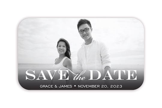 Block Green Photo Save The Date Magnet