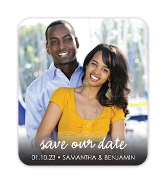 Simple Script Photo Save The Date Magnet