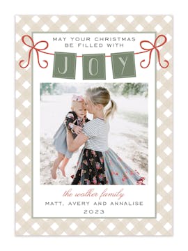 Gingham Joy Holiday Photo Card
