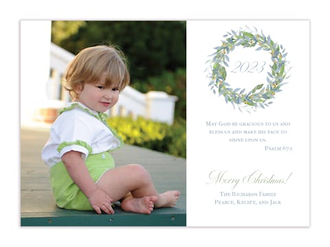 Celeste Wreath Holiday Photo Card