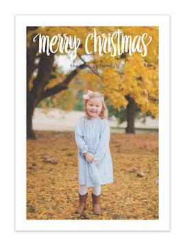 Fun Script Merry Christmas Flat Holiday Photo Card