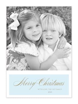 Simply Blue Holiday Flat Photo Card