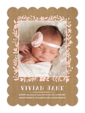 Crafted Introduction Photo Birth Announcement