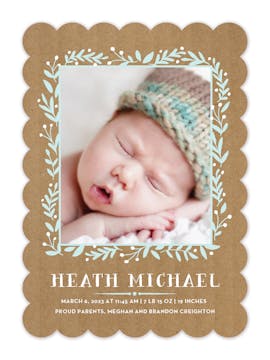 Crafted Introduction Photo Birth Announcement