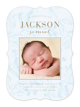 Engraved Entrance Photo Birth Announcement