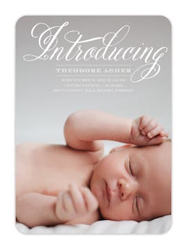 Sweet Introduction Photo Birth Announcement